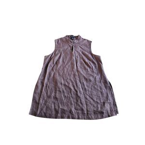 Mercer & madison womens Sz 1X brown 100% linen sleeveless top